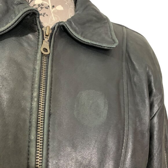 LEATHER LIMITED Black Leather Collared Biker Jacket + Liner Women’s Size M - Picture 10 of 10